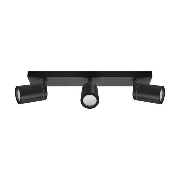 Deckenstrahler IP44 3-flammig GU10 Schwarz B: 39 cm Metall