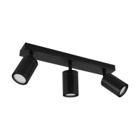 Deckenstrahler IP44 3-flammig GU10 Schwarz B: 39 cm Metall