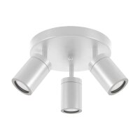 Deckenspot IP44 3-flammig GU10 rund Ø 22 cm klein...