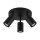 Deckenspot Schwarz IP44 &Oslash; 22 cm rund 3-flammig GU10 Metall