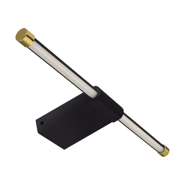 LED Wandlampe Edelstahl IP44 Schwarz Gold 4100 K B: 39,5 cm