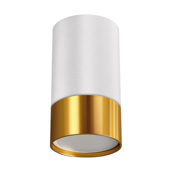 Deckenspot Weiß Gold GU10 Ø 5,5 cm H: 10 cm klein Aufputz