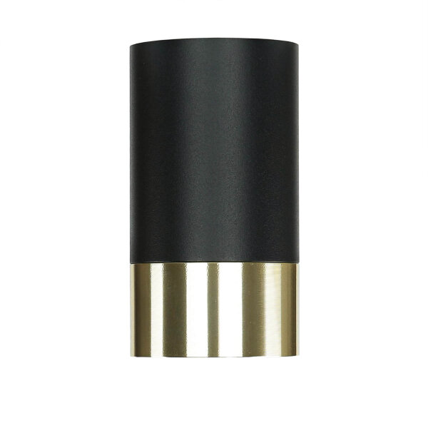 Deckenlampe klein Ø 5,5 cm H: 10 cm Schwarz Gold GU10 Aufputz