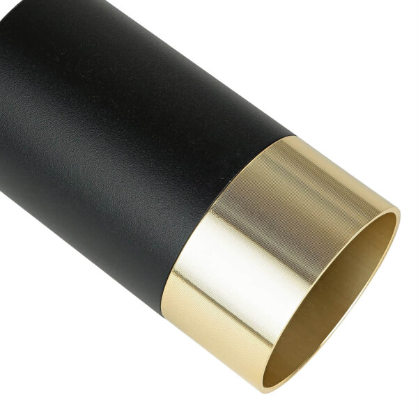 Deckenlampe klein Ø 5,5 cm H: 10 cm Schwarz Gold GU10 Aufputz