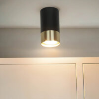 Deckenlampe klein Ø 5,5 cm H: 10 cm Schwarz Gold...