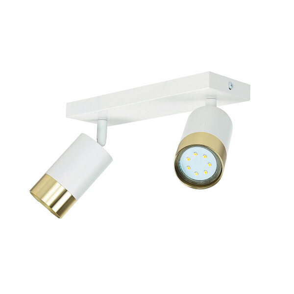 Deckenlampe schwenkbar B: 25 cm 2-flammig GU10 in Weiß Gold