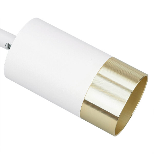 Wandspot Metall GU10 H: 14 cm Schalter schwenkbar Weiß Gold