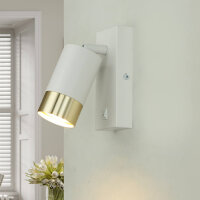 Wandspot Metall GU10 H: 14 cm Schalter schwenkbar...
