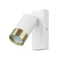 Wandspot Metall GU10 H: 14 cm Schalter schwenkbar...