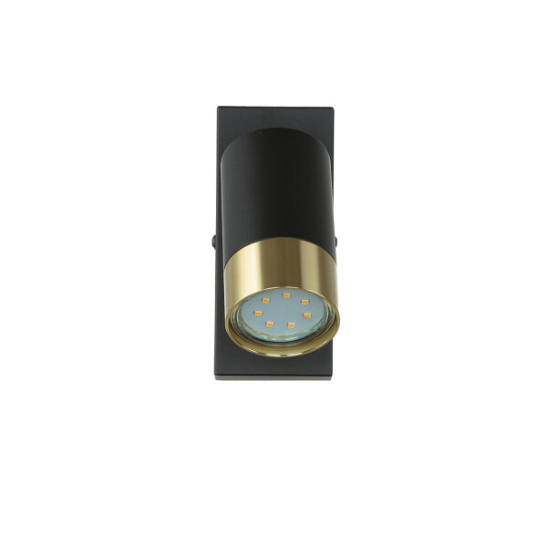 Wandleuchte mit Schalter Metall GU10 schwenkbar Schwarz Gold