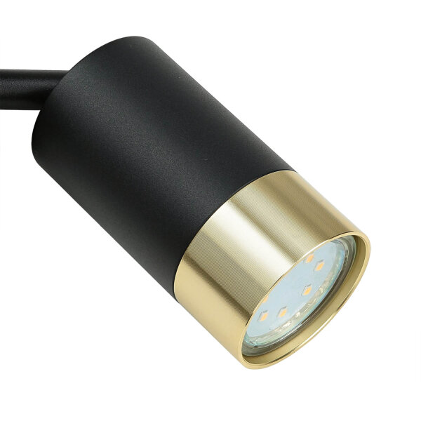 Wandleuchte mit Schalter Metall GU10 schwenkbar Schwarz Gold