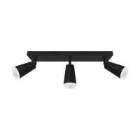 Deckenstrahler GU10 3-flammig B: 39,5 cm schwenkbar Schwarz