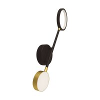 LED Wandleuchte Metall H: 52,5 cm Schwarz Gold 4200 K...