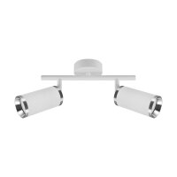 Deckenstrahler Metall 2x GU10 Weiß Chrom B: 26,5 cm...