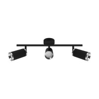 Deckenlampe 3-flammig B: 46 cm Metall GU10 Schwarz Chrom...