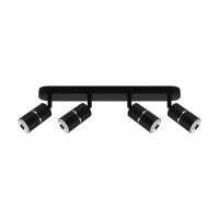 Deckenstrahler Metall 4-flammig B: 59cm GU10 Schwarz Chrom