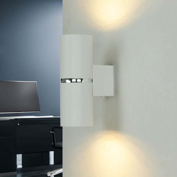 Wandleuchte H: 15c m klein Weiß Chrom 2x GU10 Up Down