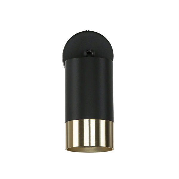 Wandlampe Metall Ø 7 cm klein schwenkbar GU10 in Schwarz Gold