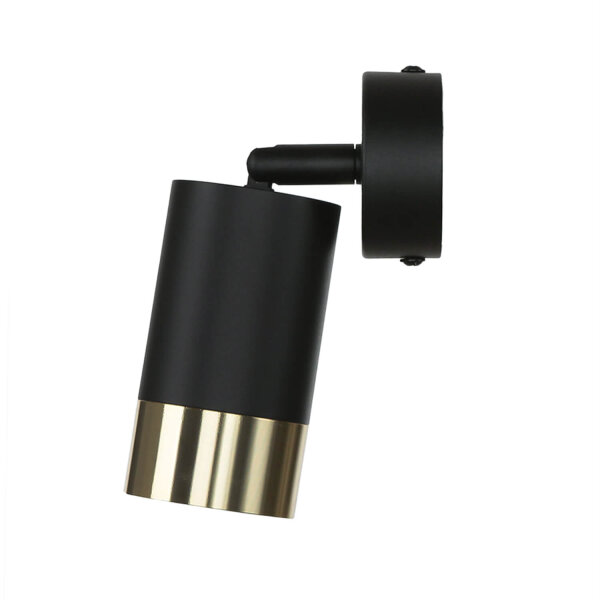 Wandlampe Metall Ø 7 cm klein schwenkbar GU10 in Schwarz Gold