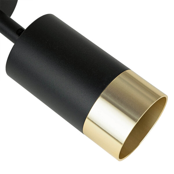 Wandlampe Metall Ø 7 cm klein schwenkbar GU10 in Schwarz Gold