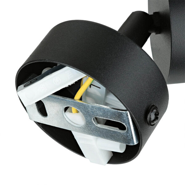 Wandlampe Metall Ø 7 cm klein schwenkbar GU10 in Schwarz Gold