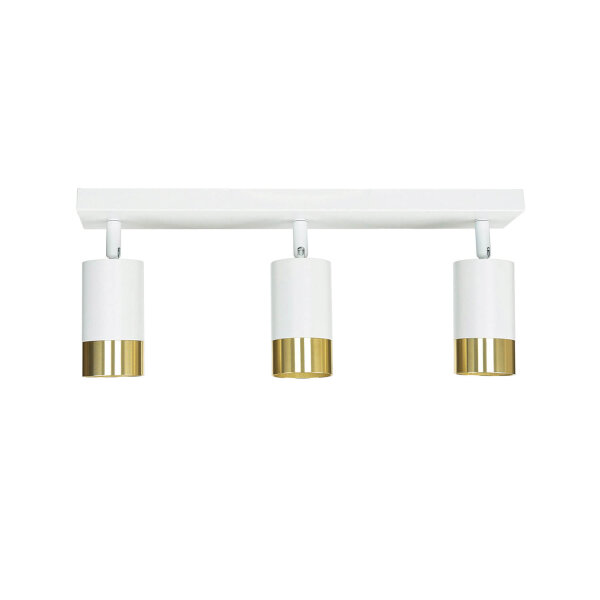 Deckenleuchte Metall B: 39,5 cm 3-flammig GU10 Weiß Gold