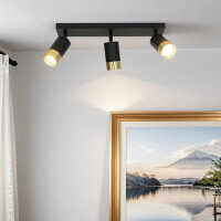 Deckenlampe 3-flammig B: 39,5 cm schwenkbar GU10 Schwarz...