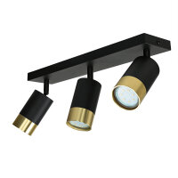 Deckenlampe 3-flammig B: 39,5 cm schwenkbar GU10 Schwarz...