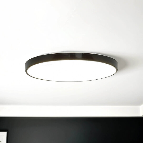 LED Deckenlampe Ø 23 cm H: 5 cm IP44 Schwarz Weiß 4000 K