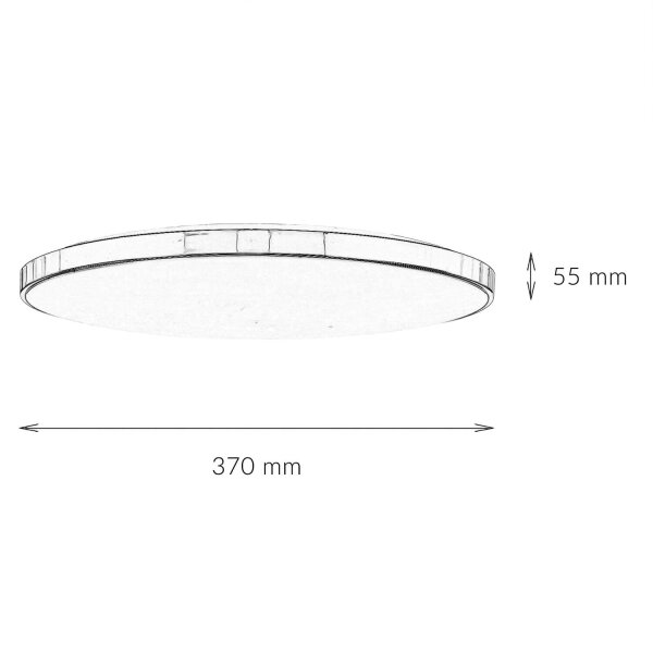 LED Deckenleuchte rund Ø 23 cm H: 5 cm IP44 4000 K 1840 lm