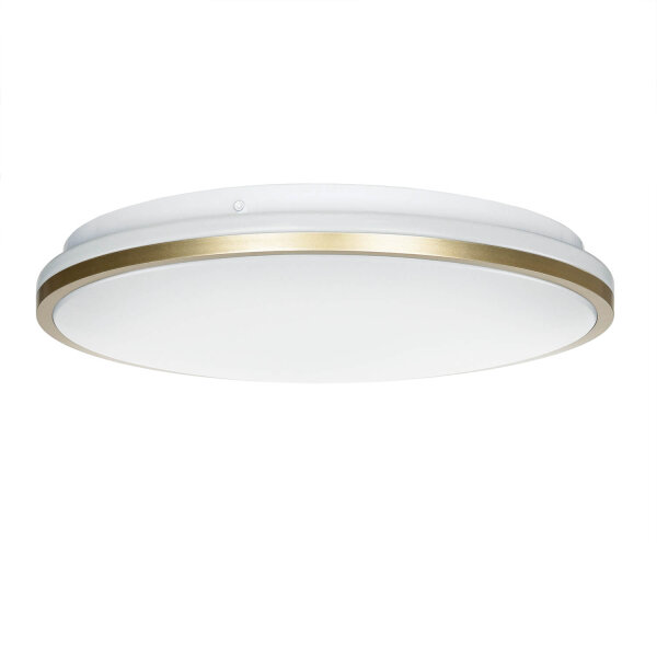 LED Deckenleuchte Weiß Gold Ø 33 cm rund 4000 K 1040 lm IVAN