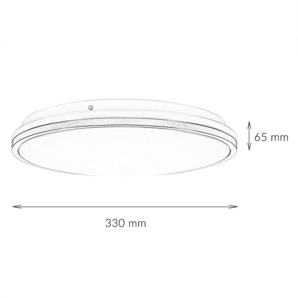 LED Deckenleuchte Weiß Gold Ø 33 cm rund 4000 K 1040 lm IVAN