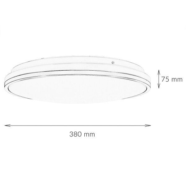 LED Deckenleuchte rund Ø 38cm 4000 K 1460 lm in Weiß Gold
