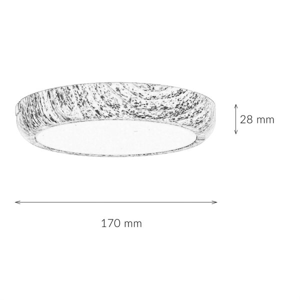 LED Deckenleuchte rund Ø 17 cm klein 2 Lichtmodi 1450 lm