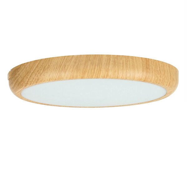 LED Deckenleuchte Holz Optik Ø 25 cm rund 2 Lichtmodi