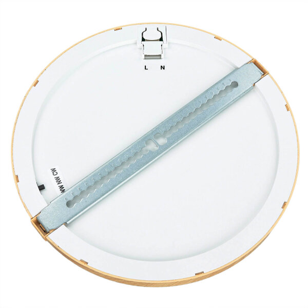 LED Deckenleuchte Holz Optik Ø 25 cm rund 2 Lichtmodi
