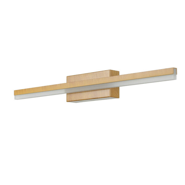 LED Wandleuchte Bad IP44 B: 50 cm 4000 K Edelstahl Holzoptik