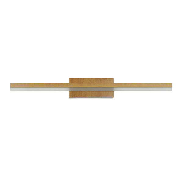 LED Wandleuchte Bad IP44 B: 50 cm 4000 K Edelstahl Holzoptik