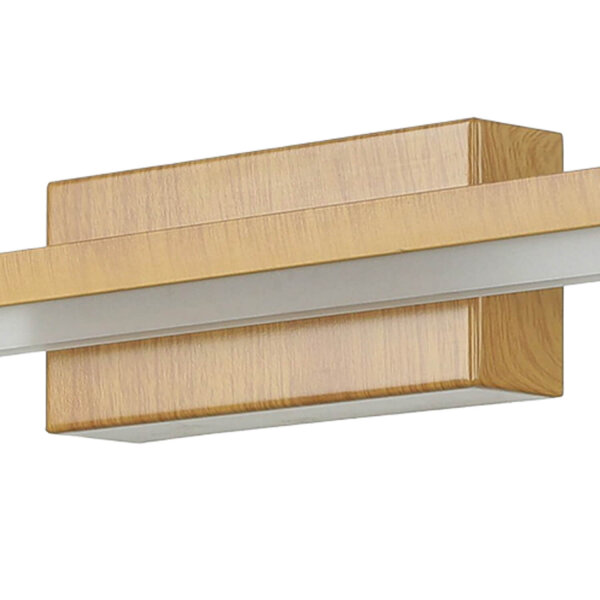 LED Wandleuchte Bad IP44 B: 50 cm 4000 K Edelstahl Holzoptik
