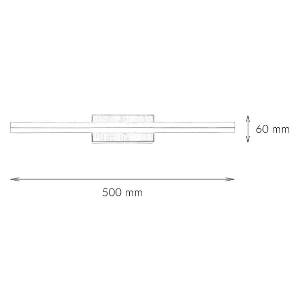 LED Wandleuchte Bad IP44 B: 50 cm 4000 K Edelstahl Holzoptik