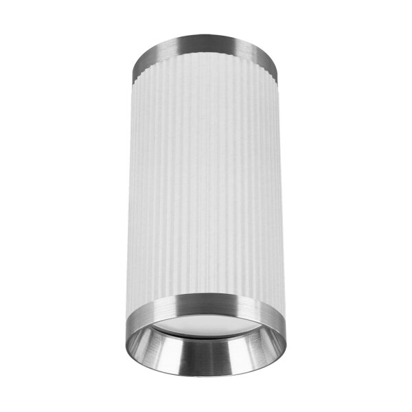 Deckenspot Aufputz Ø 5,5 cm H: 11 cm Metall Weiß Chrom GU10
