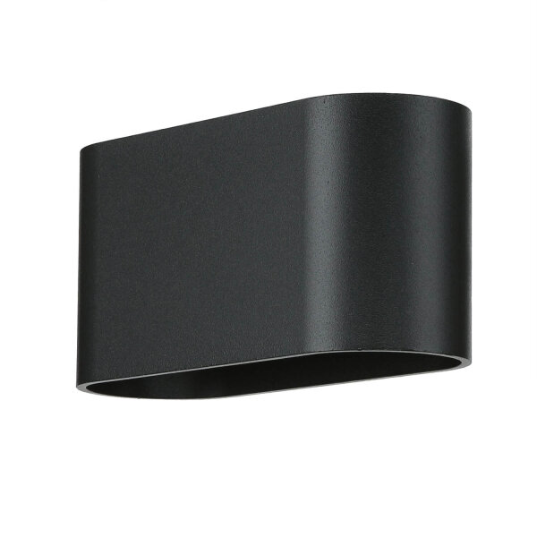 Schwarze Wandleuchte Up Down B: 16 cm H: 8 cm Aluminium G9