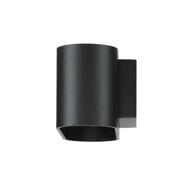Schwarze Wandleuchte Up Down B: 16 cm H: 8 cm Aluminium G9
