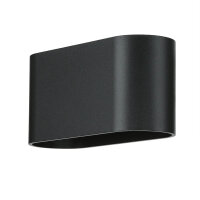 Schwarze Wandleuchte Up Down B: 16 cm H: 8 cm Aluminium G9