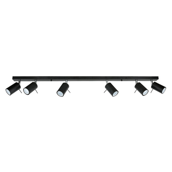 Deckenstrahler Schwarz Metall 6-flammig 118 cm schwenkbar