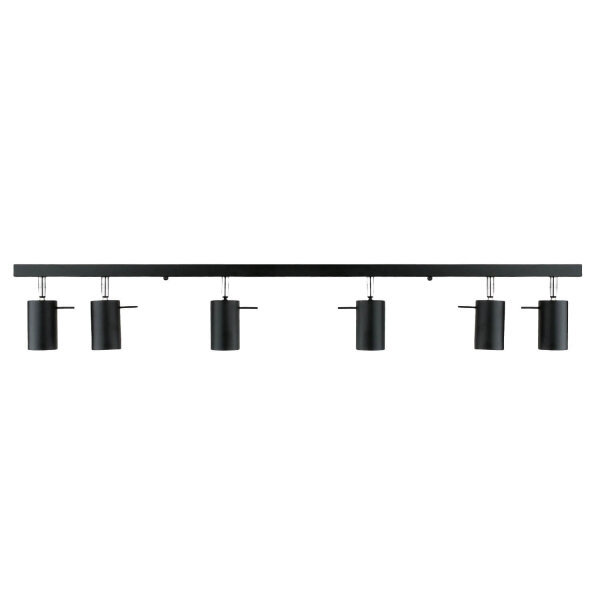 Deckenstrahler Schwarz Metall 6-flammig 118 cm schwenkbar