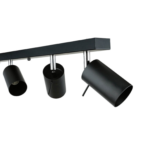 Deckenstrahler Schwarz Metall 6-flammig 118 cm schwenkbar