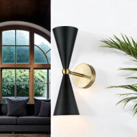 Wandlampe Metall E14 Schwenkarm H: 33 cm Up Down Modern