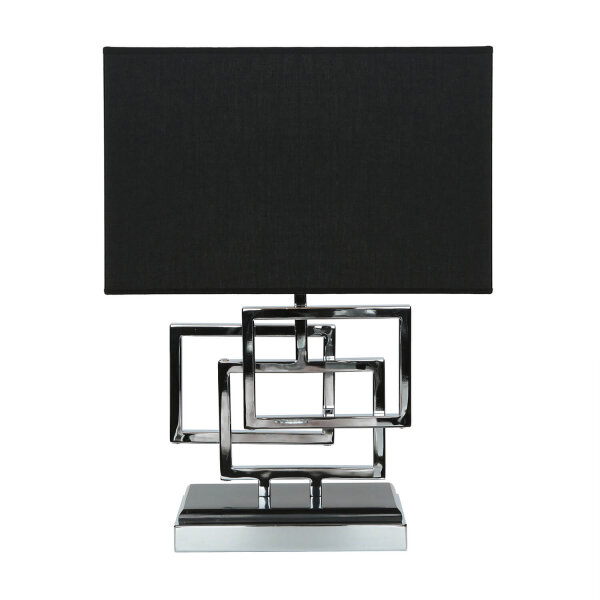 Design Tischleuchte TEVELL Silber Schwarz 49cm hoch