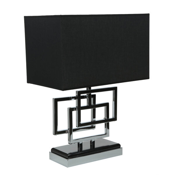 Design Tischleuchte TEVELL Silber Schwarz 49cm hoch